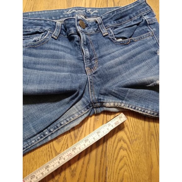 AMERICAN EAGLE Jeans Womens 10 BLUE WIDE LEGS FLARED ? Preowned HIPSTER FLARE ? - Picture 4 of 10